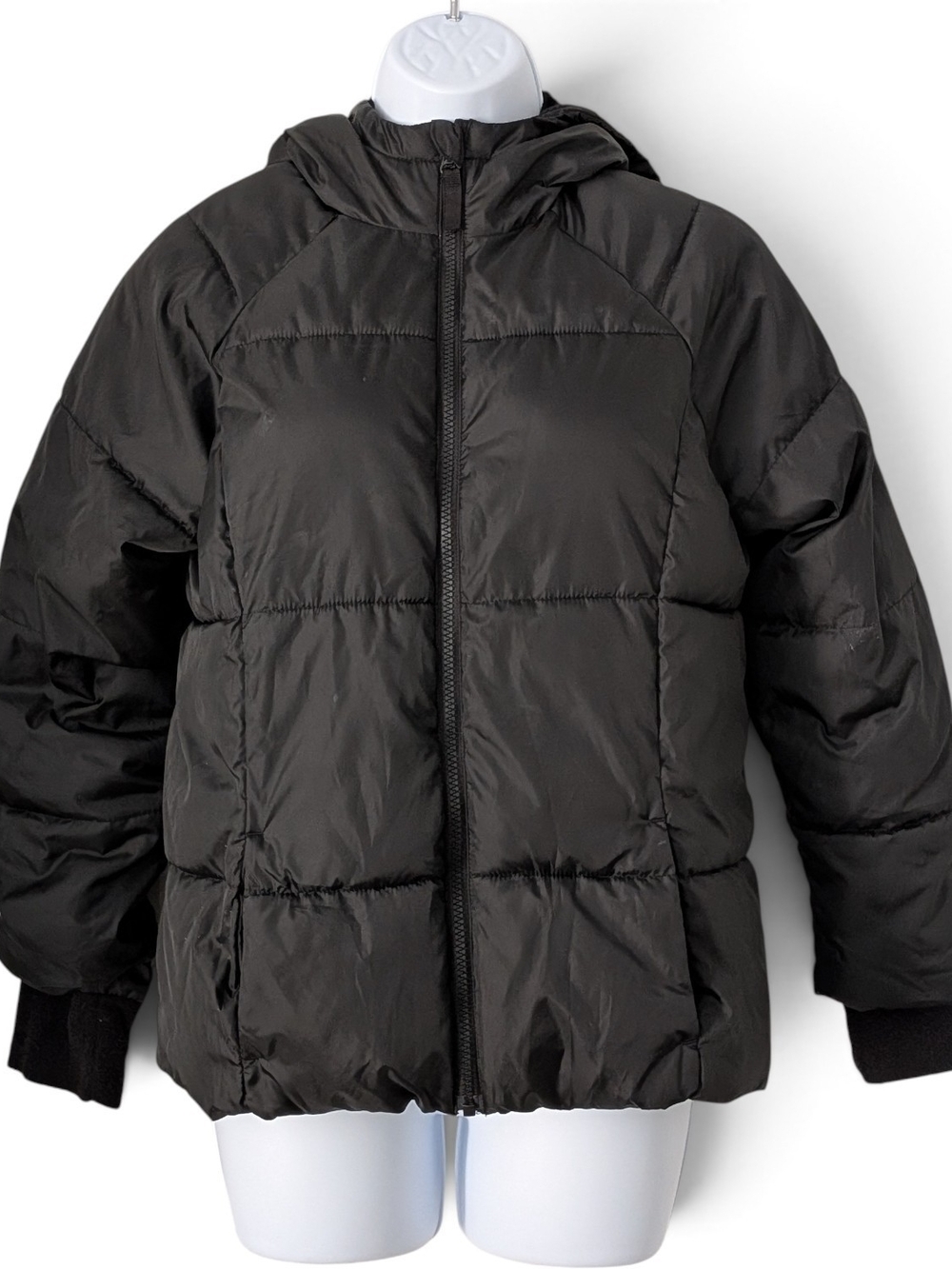 Swiss Tech Kids Black Hooded Zip Up Puffer Jacket